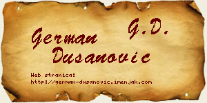German Dušanović vizit kartica